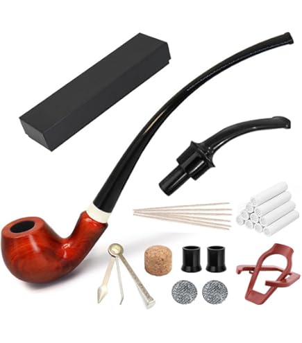 Amazon.co.jp: 手作りの木製喫煙パイプセットタバコパイプスタンドと